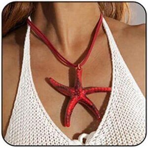Large Starfish Shell Necklace for Women Starfish Pendant Necklace